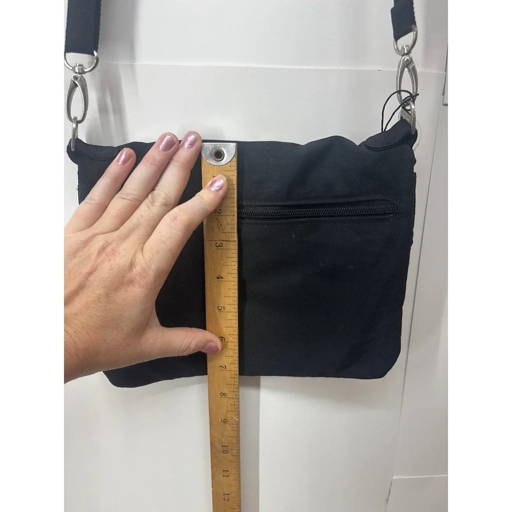 Baggallini Black Fold over Top Crossbody Bag (7x9)
